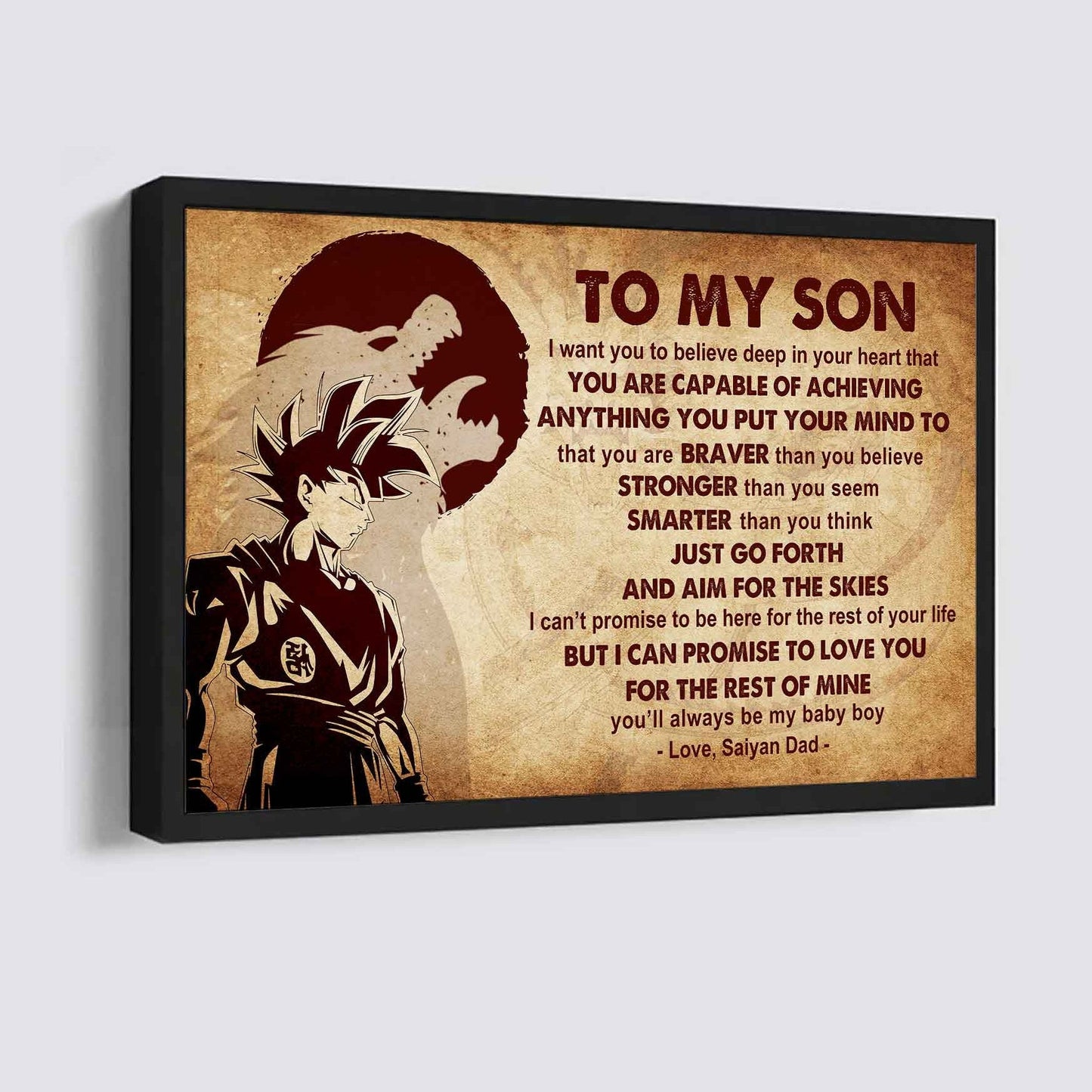Spartan Poster Canvas Just Go Forth And Aim For The Skies From Dad To Son Gift For Your Son
