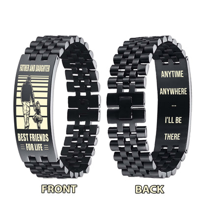 Samurai NVL Personalized Double Sided Bracelet Father And Son Best Friends For Life - Message on the back side