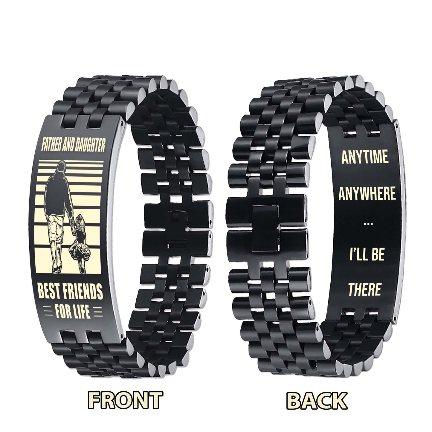 Samurai ANT Personalized Double Sided Bracelet Father And Son Best Friends For Life - Message on the back side