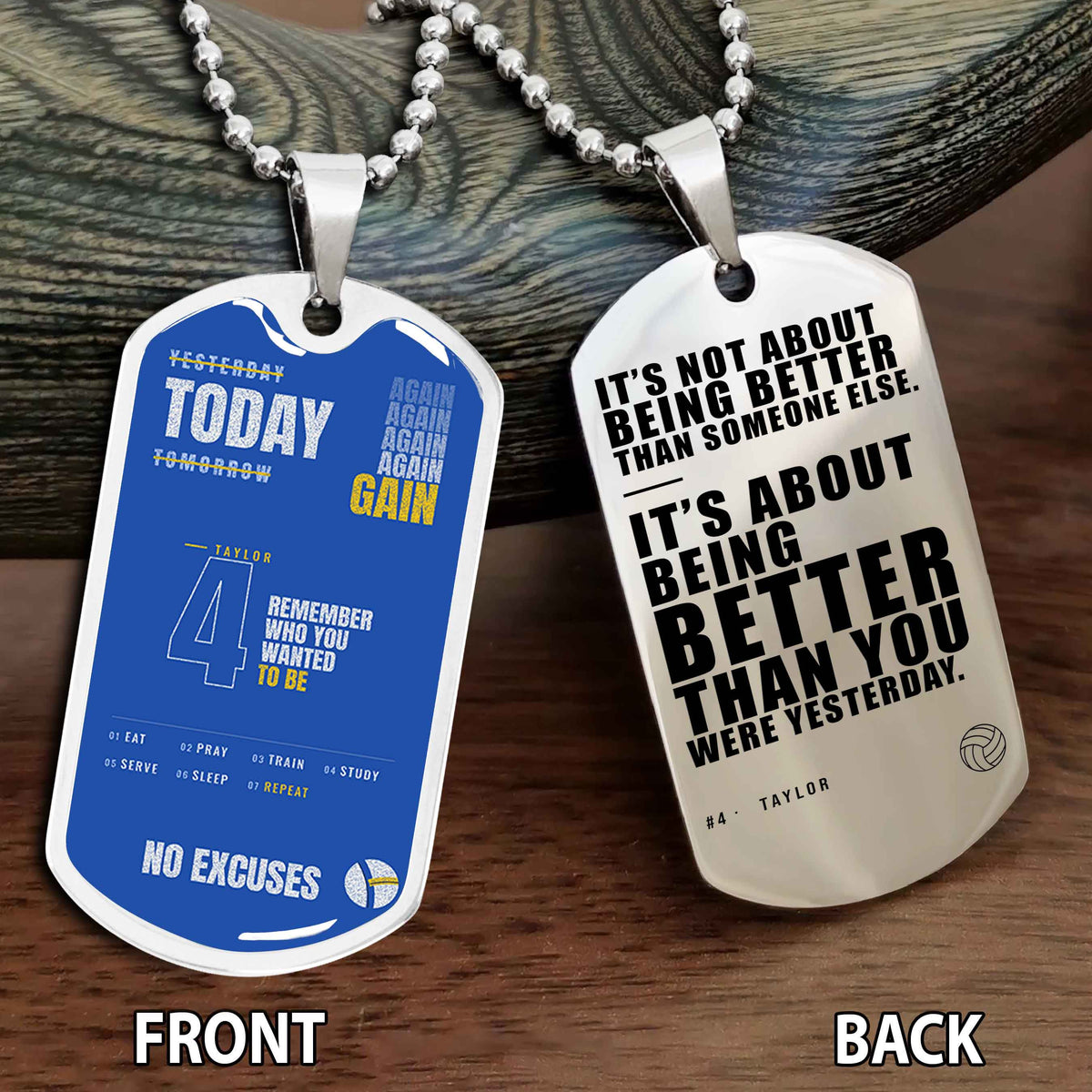 Personalized Double Side Graphic Dog Tag Sport - It's About Being Better Than You Were Yesterday