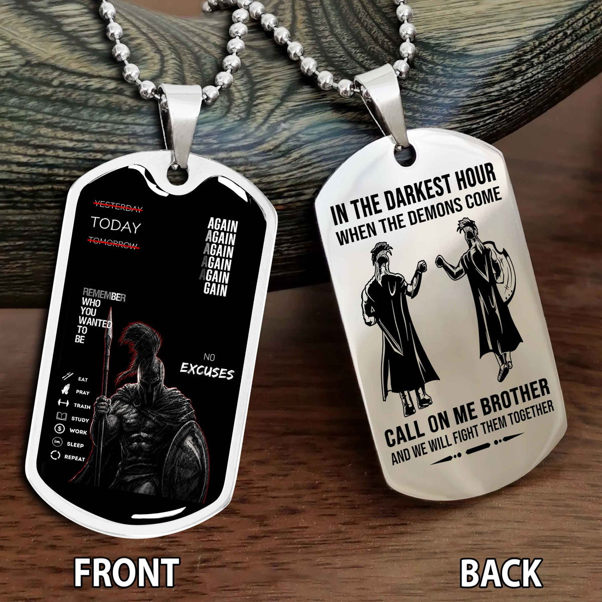 Personalized Double Side Graphic Dog Tag Call On Me Brother And We Will Fight Them Together