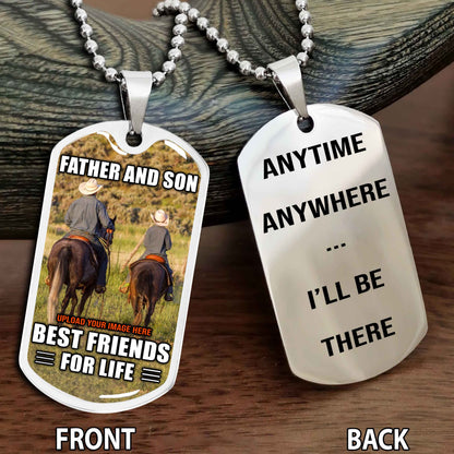 Personalized Double Side Graphic Dog Tag Gift For Your Son With Motivation Message Best Gift From Father To Son