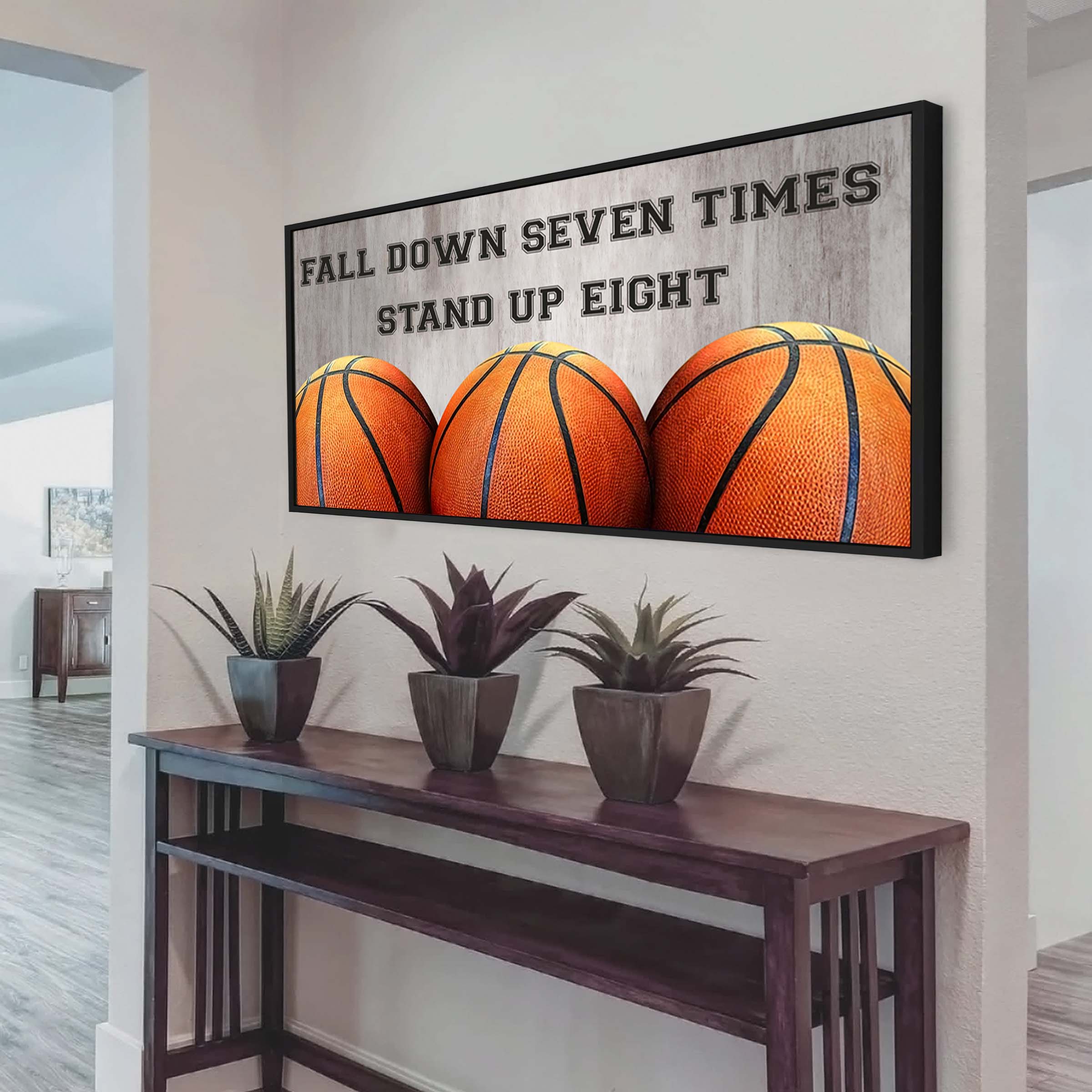 Basketball poster canvas fall down seven times stand up eight