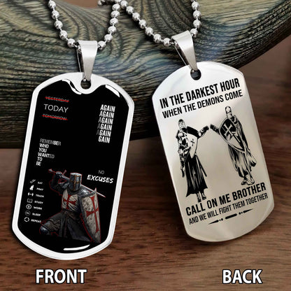 Personalized Double Side Graphic Dog Tag Call On Me Brother And We Will Fight Them Together