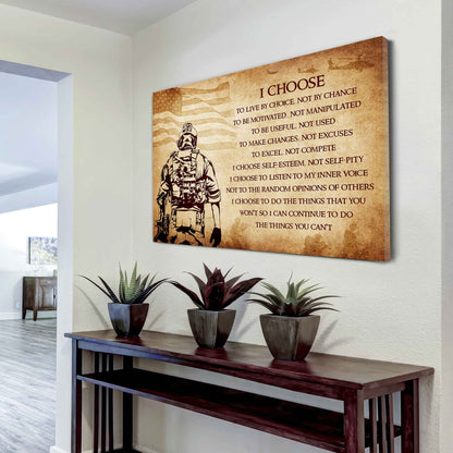 Viking Poster Canvas I Choose To Live By Choice Best Gift With Motivation Quotes