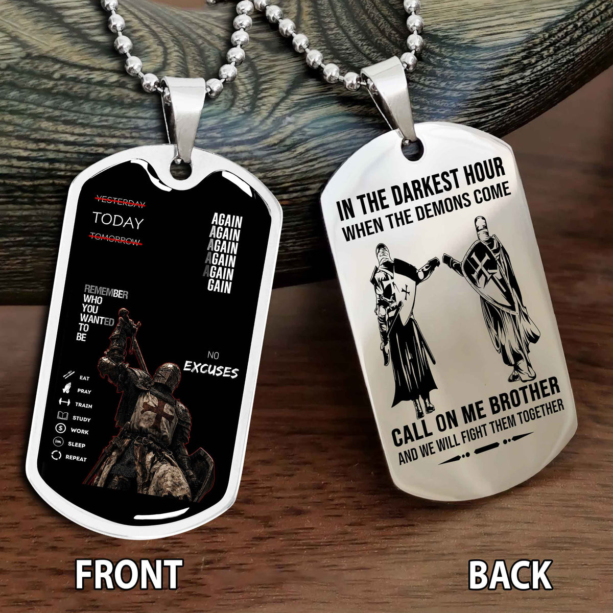 Personalized Double Side Graphic Dog Tag Call On Me Brother And We Will Fight Them Together