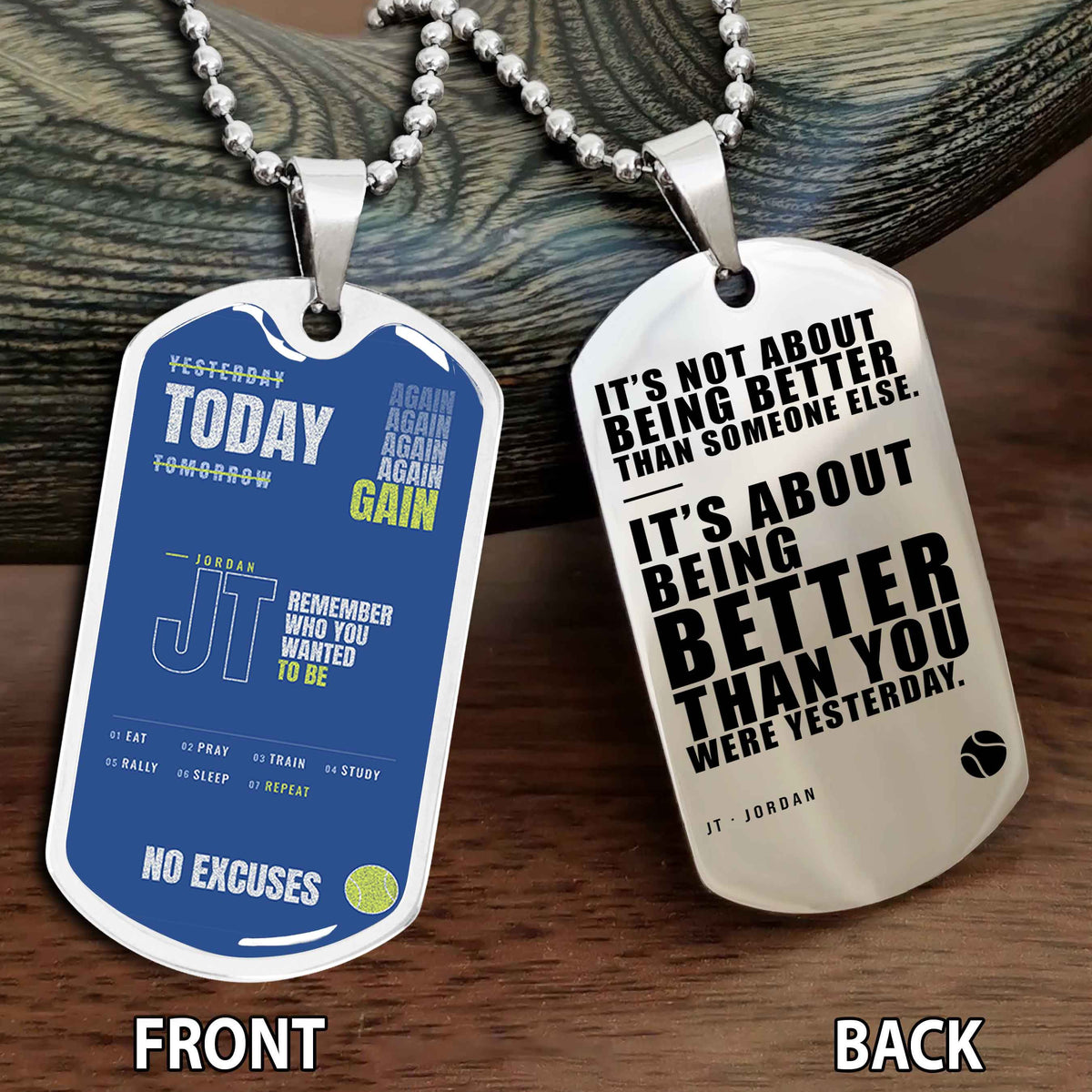 Personalized Double Side Graphic Dog Tag Sport - It's About Being Better Than You Were Yesterday