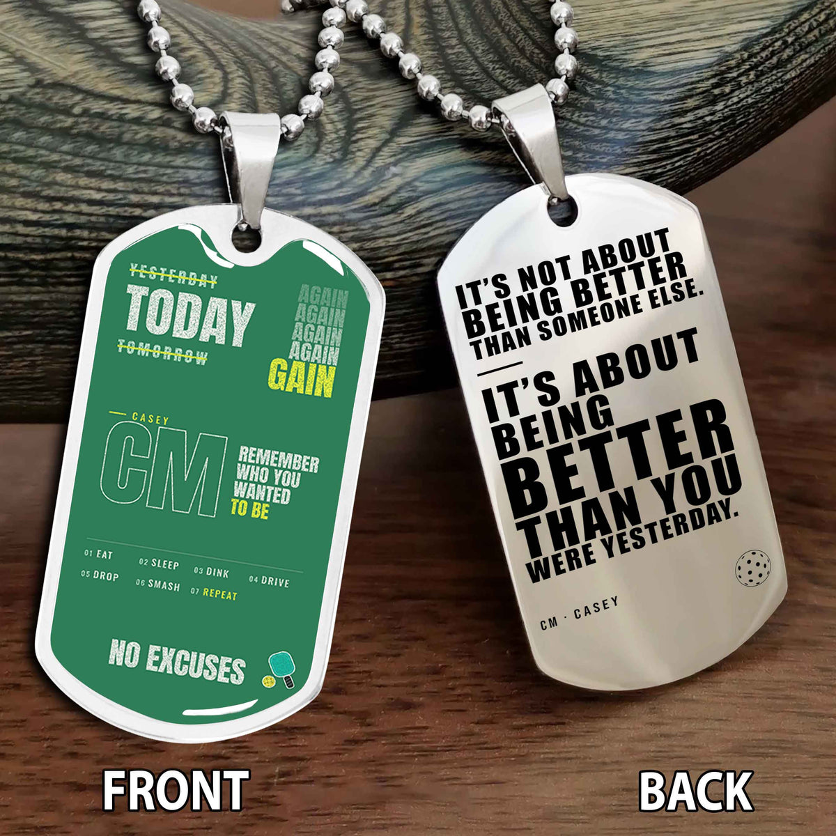 Personalized Double Side Graphic Dog Tag Sport - It's About Being Better Than You Were Yesterday
