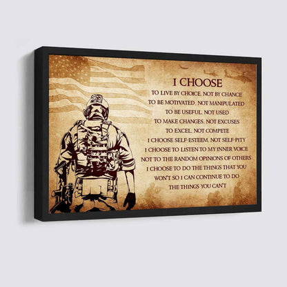 DRB Poster Canvas I Choose To Live By Choice Best Gift With Motivation Quotes