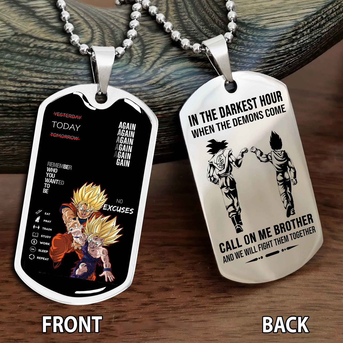 Personalized Double Side Graphic Dog Tag Call On Me Brother And We Will Fight Them Together