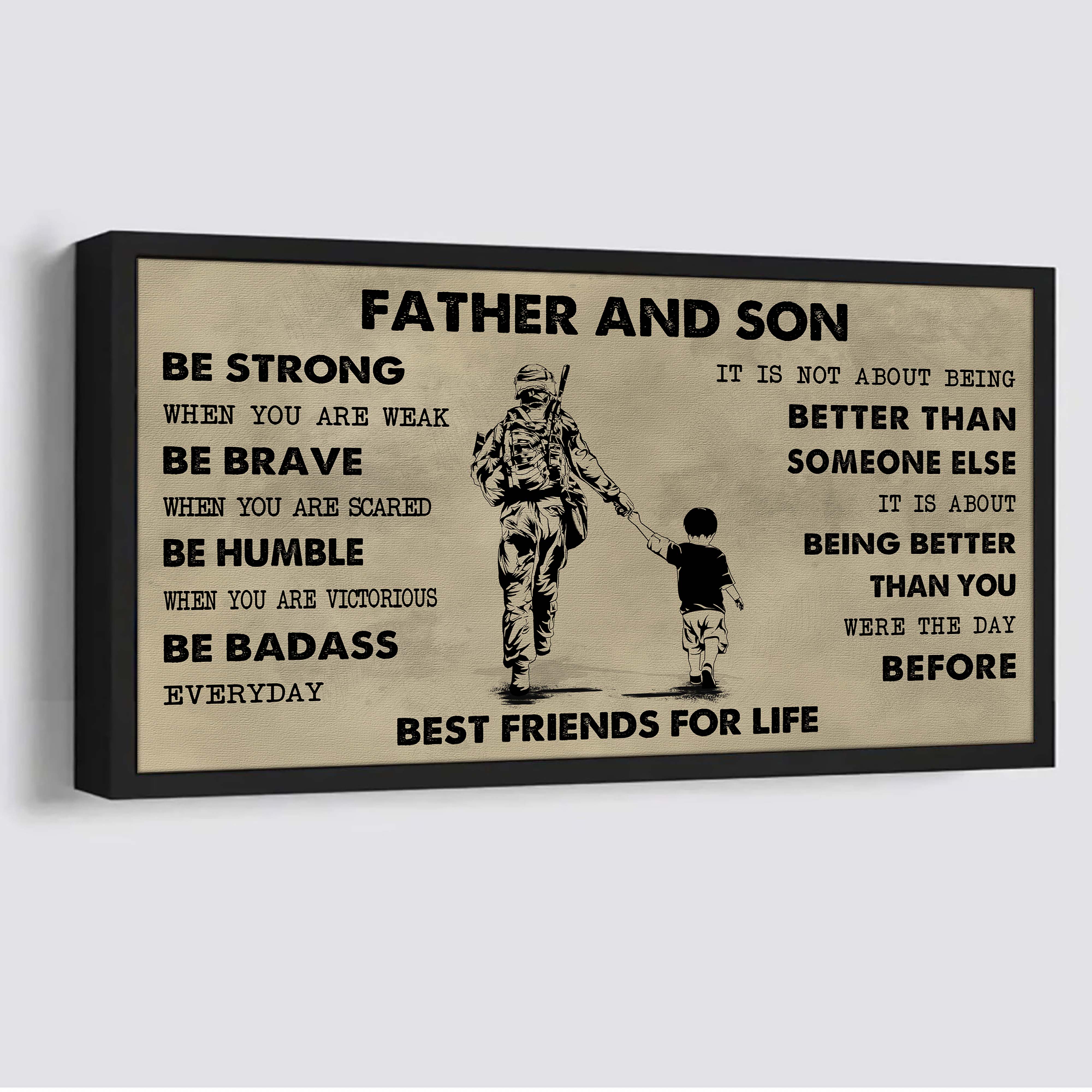 Ver 2 Family Father And Daughter Best Friends For Life - Be Strong When You Are Weak Poster Canvas Gift For Daughter From Father