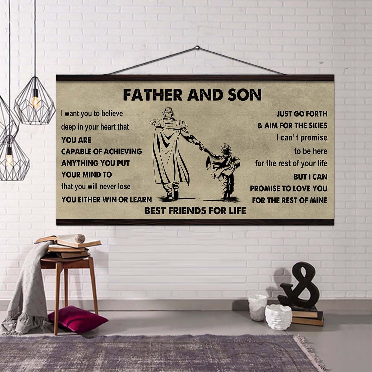 DRB GK Father And Son Best Friends For Life - Ver 2 You Will Never Lose Poster Canvas Gift For Son From Father