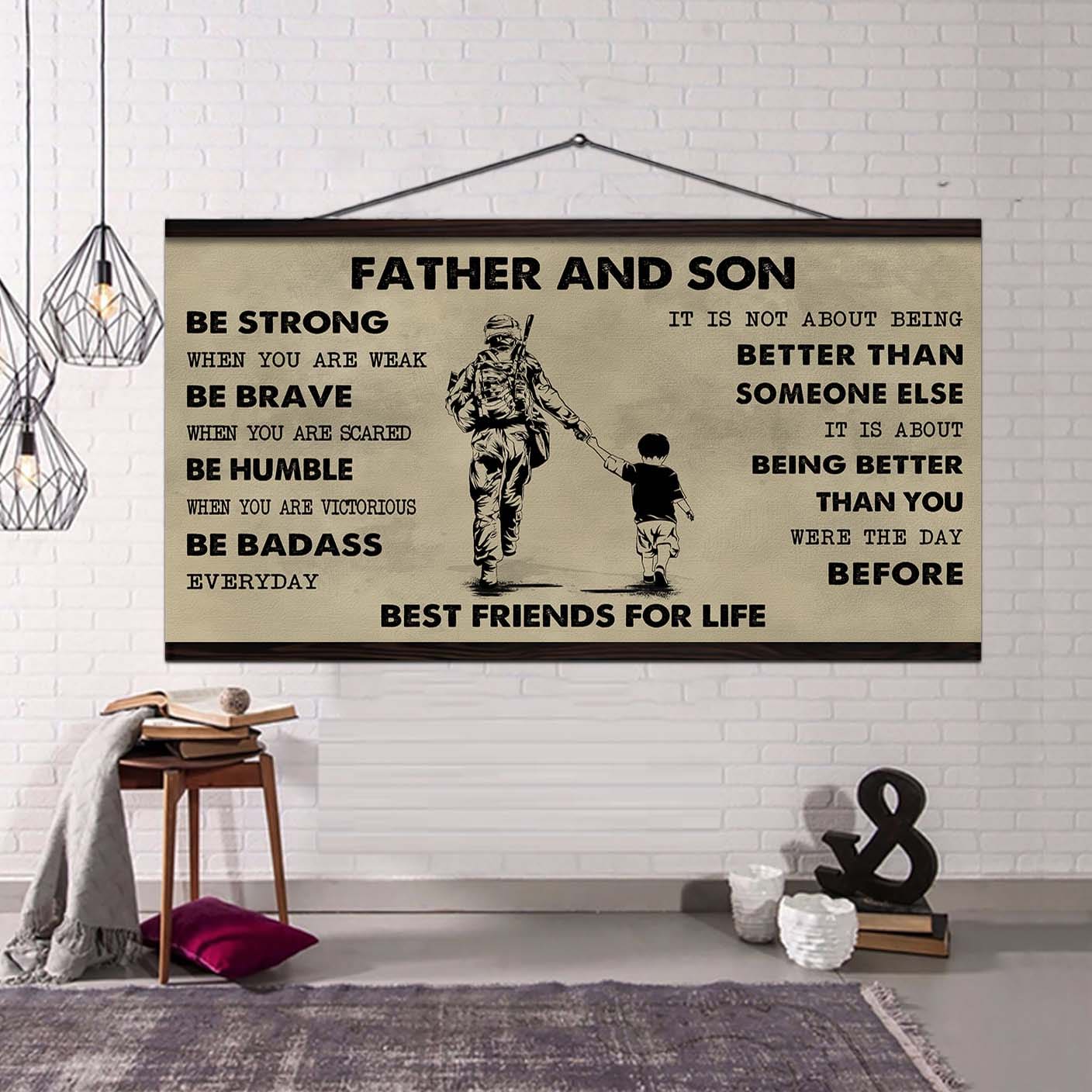 Ver 2 Family Father And Daughter Best Friends For Life - Be Strong When You Are Weak Poster Canvas Gift For Daughter From Father