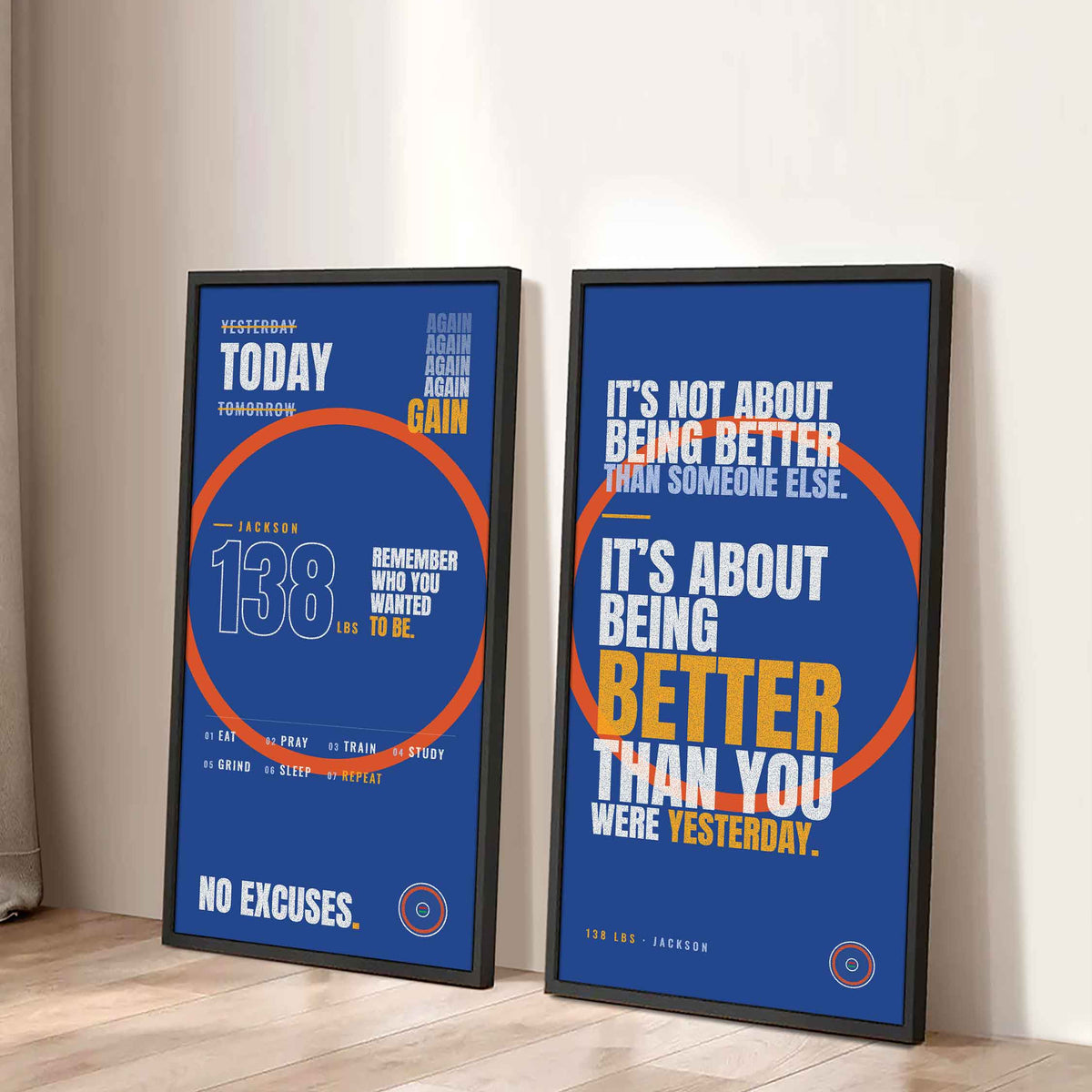 Sport Poster Again Again Again It's About Being Better Than You Were Yesterday - 2 Piece Canvas Wall Art