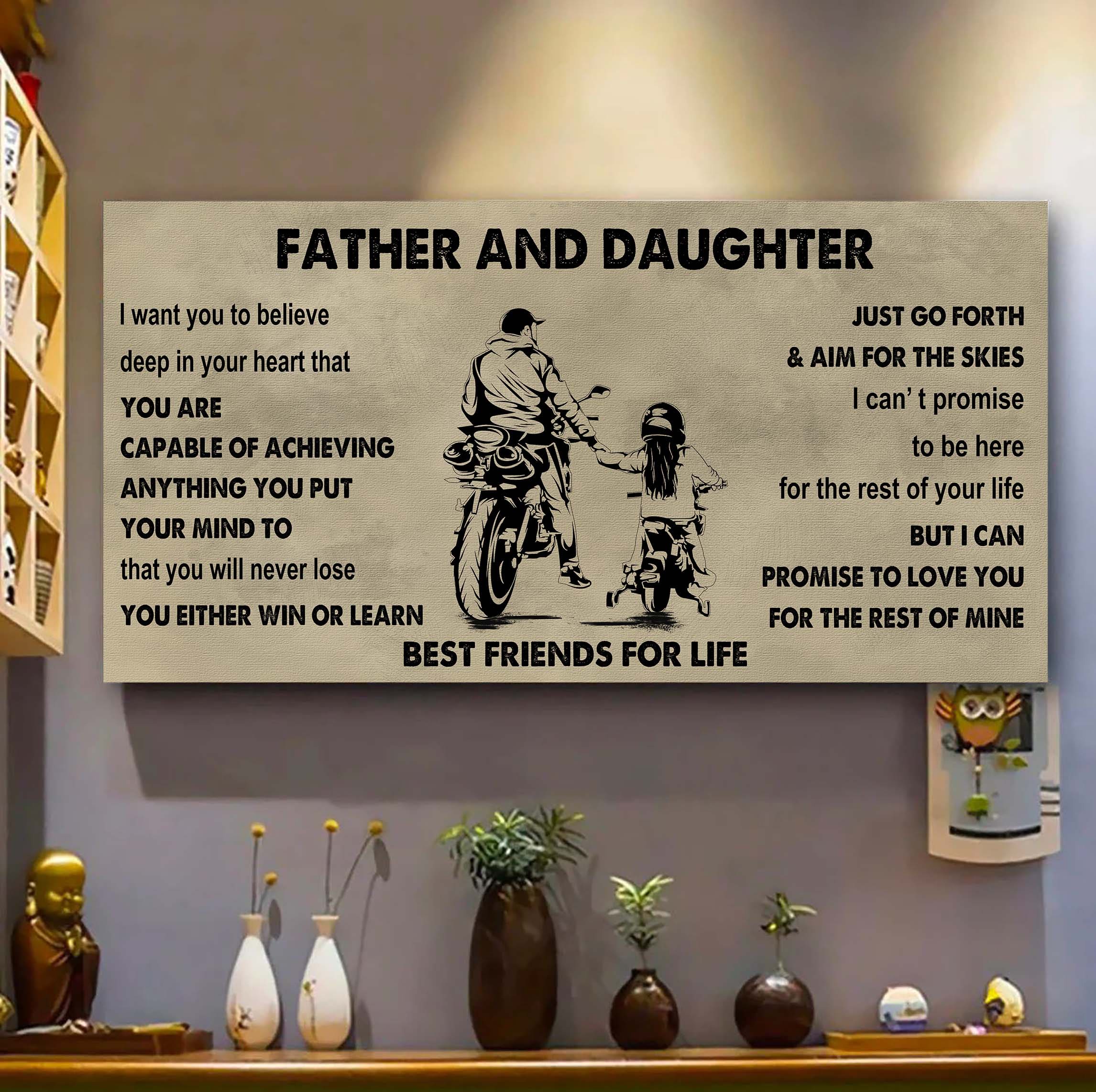 Vikings Father And Daughter Best Friends For Life - Ver 2 You Will Never Lose Poster Canvas Gift For Daughter From Father