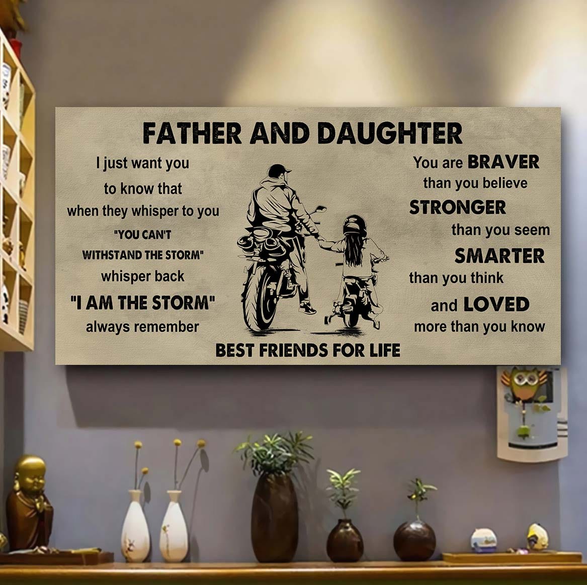 Vikings Father And Daughter Best Friends For Life - I Am The Storm Poster Canvas Gift For Daughter From Father