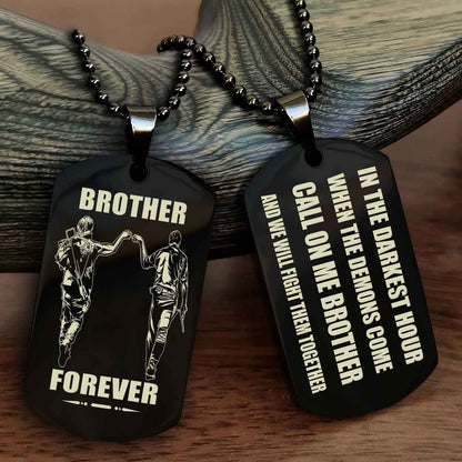 Viking Engraved Double Sided Dog Tag Call On Me Brother NAG Brothers Forever We Will Fight Them Together
