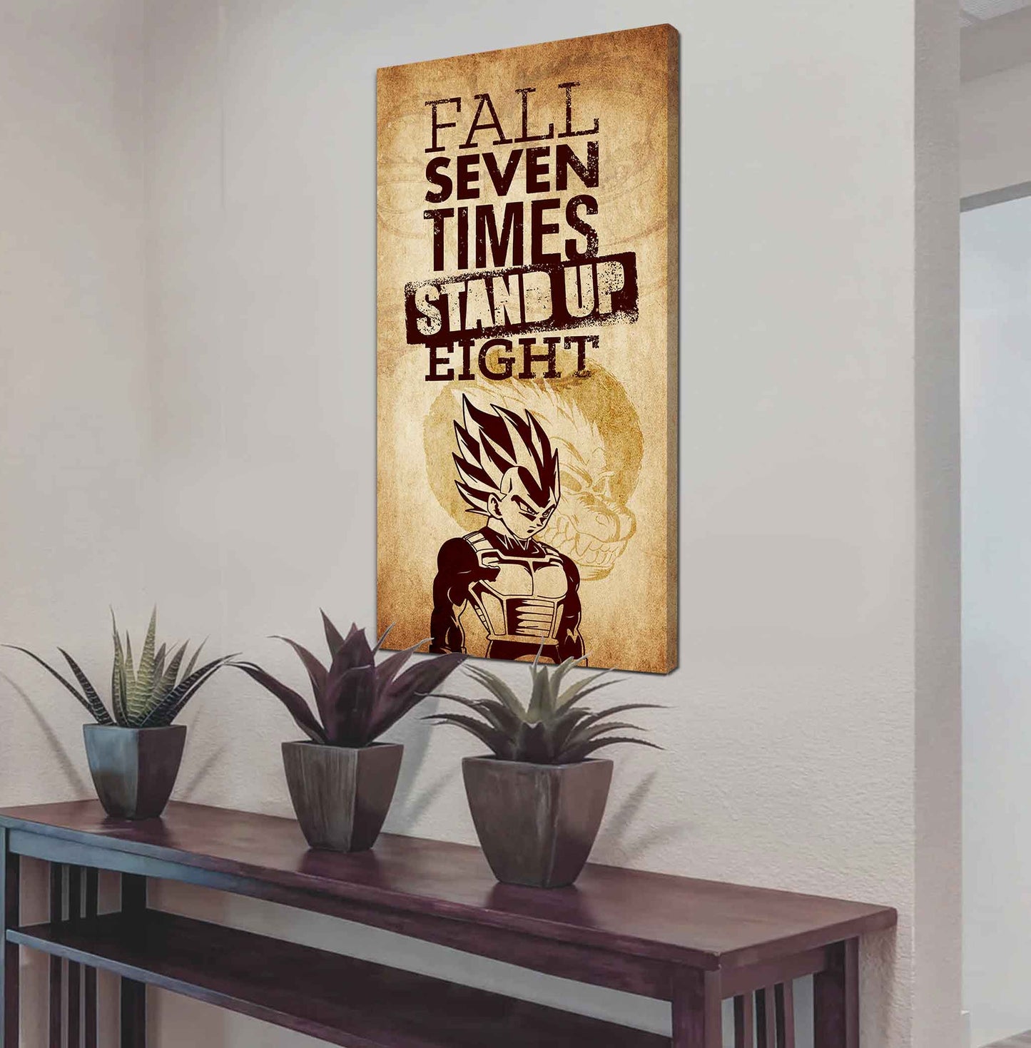 Warrior Fall Down Seven Times Stand Up Eight Poster Canvas Motivation Canvas Gift For You