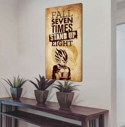 Warrior Fall Down Seven Times Stand Up Eight Poster Canvas Motivation Canvas Gift For You