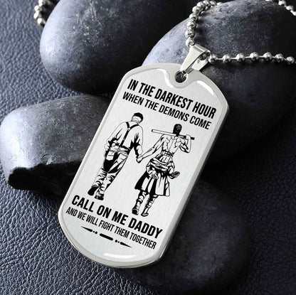 DRB PC Military Chain Silver Plated 18K Gold Plated Call On Me Daddy Gift For Your Dad