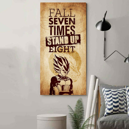 Warrior Fall Down Seven Times Stand Up Eight Poster Canvas Motivation Canvas Gift For You