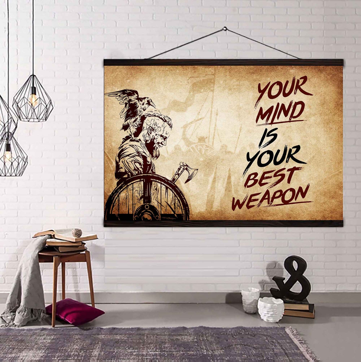 Viking Poster Canvas Your Mind Is Your Best Weapon Best Gift