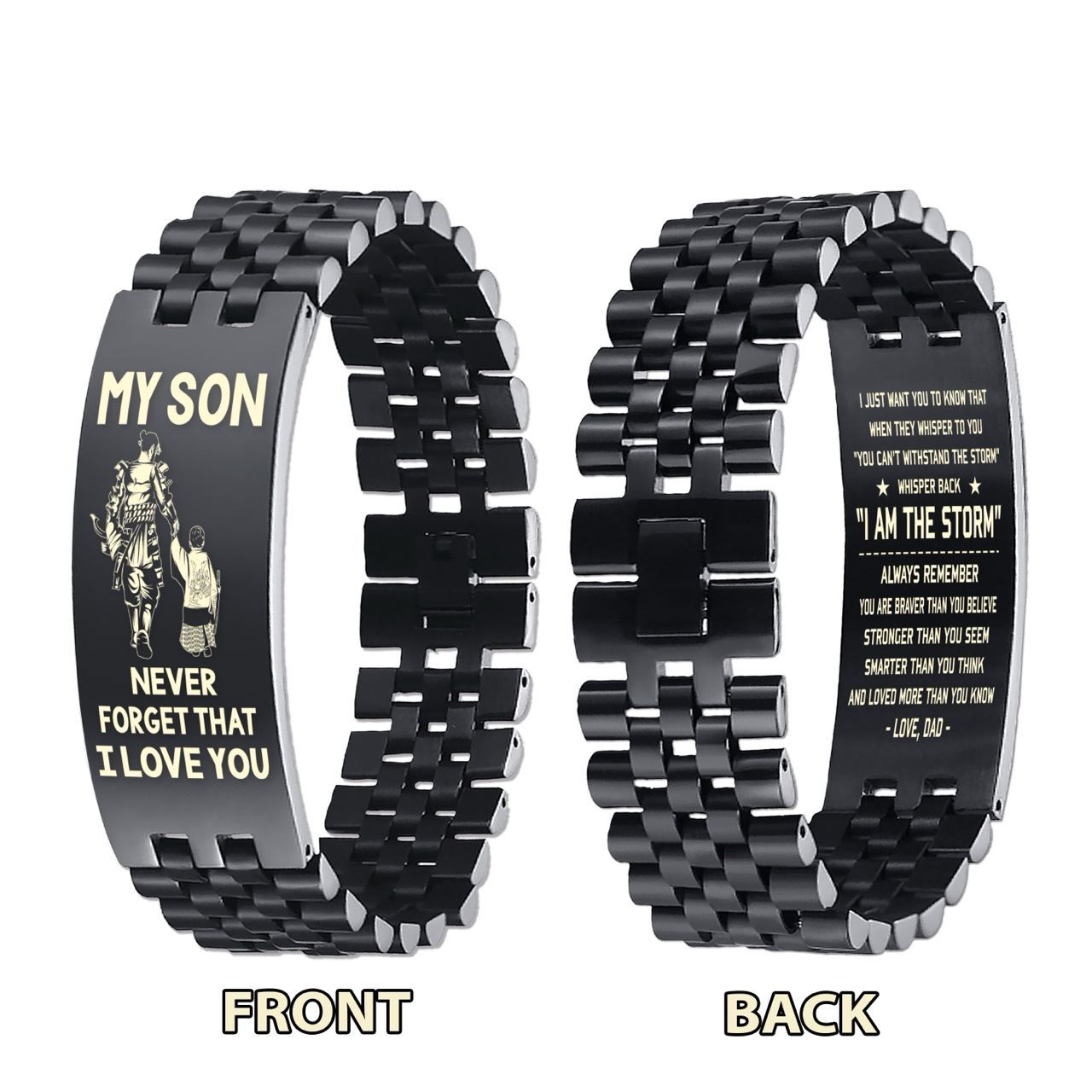 Samurai customizable engraved bracelet, gifts from dad mom to son- Be strong be brave be humble, It is not about better than someone else, It is about being better than you were the day before