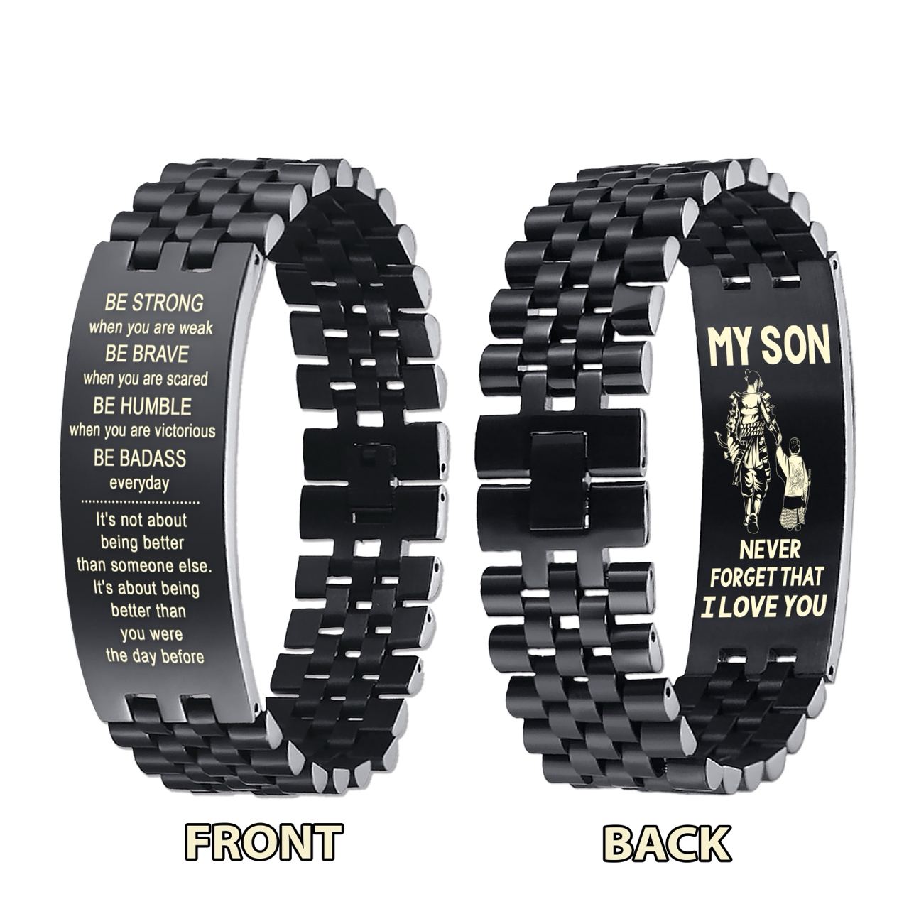 Samurai engraved bracelet, gifts from dad mom to son, I am the storm