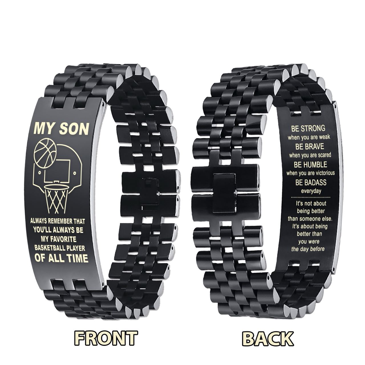 DS5 Customizable basketball bracelet, gifts from dad mom to son- I hope you believe in yourself