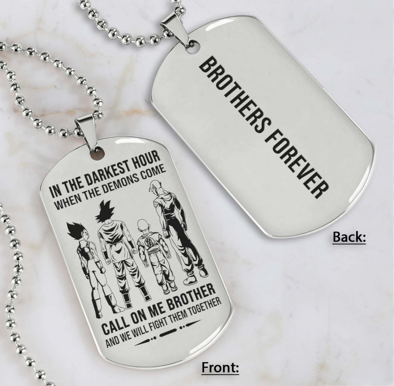 All Team engraved double sided dog tag call on me brother gift for brother dog tag for brother