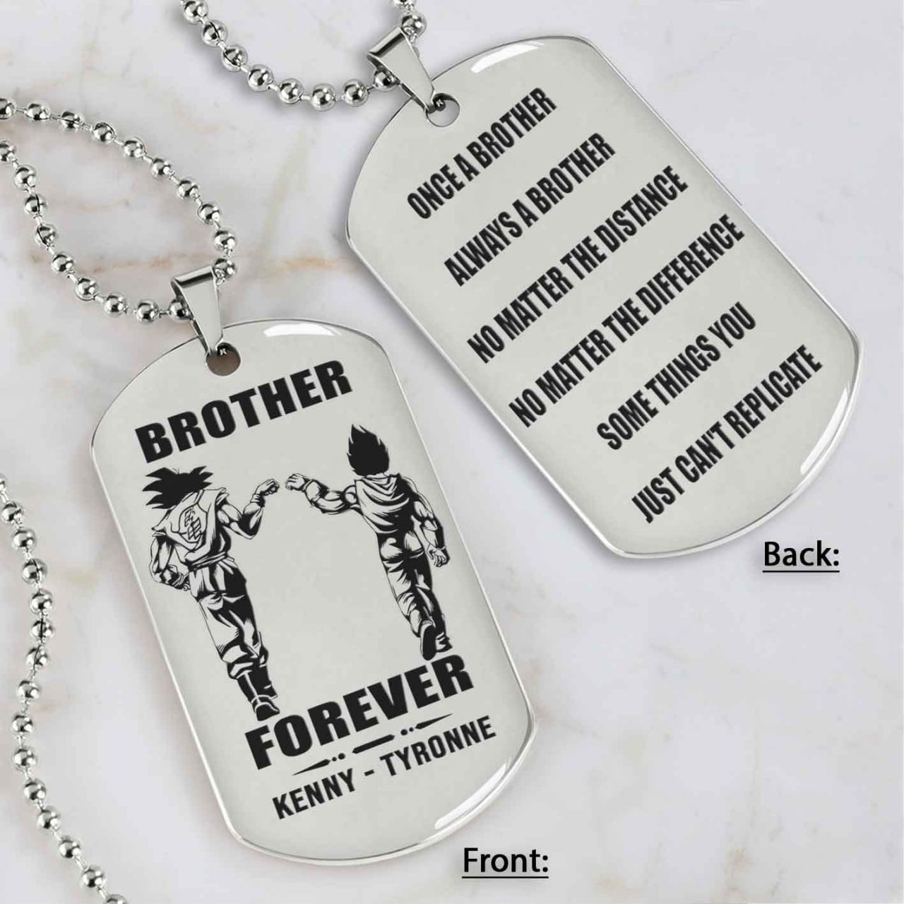 Personalized double sided dog tag call on me brother gift for brother dog tag for brother Once a brother always a brother