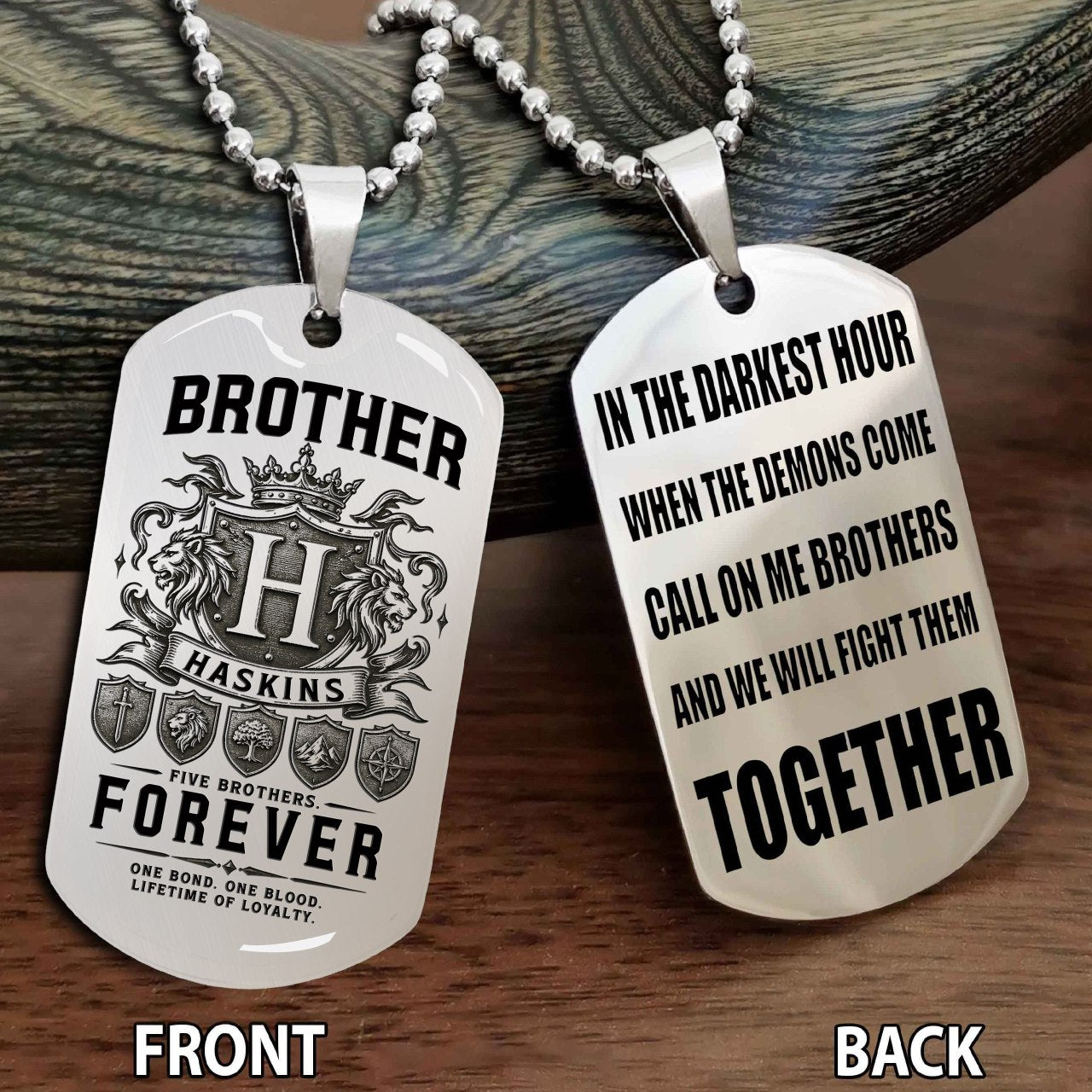 Personalized Double Side Graphic Dog Tag Gift For Your Brother - Has Team
