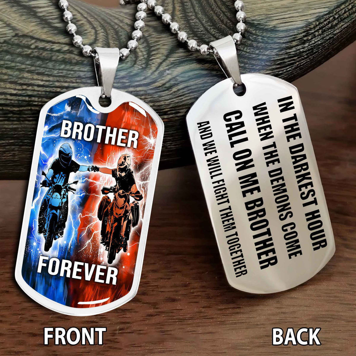 Personalized Double Side Graphic Dog Tag NAG Gift For Brother Call On Me Brother And We Will Fight Them Together