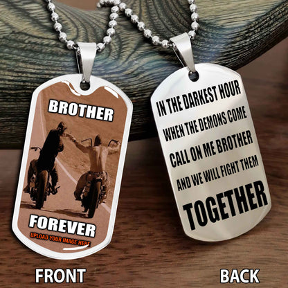 Personalized Double Side Graphic Dog Tag Call On Me Brother And We Will Fight Them Together