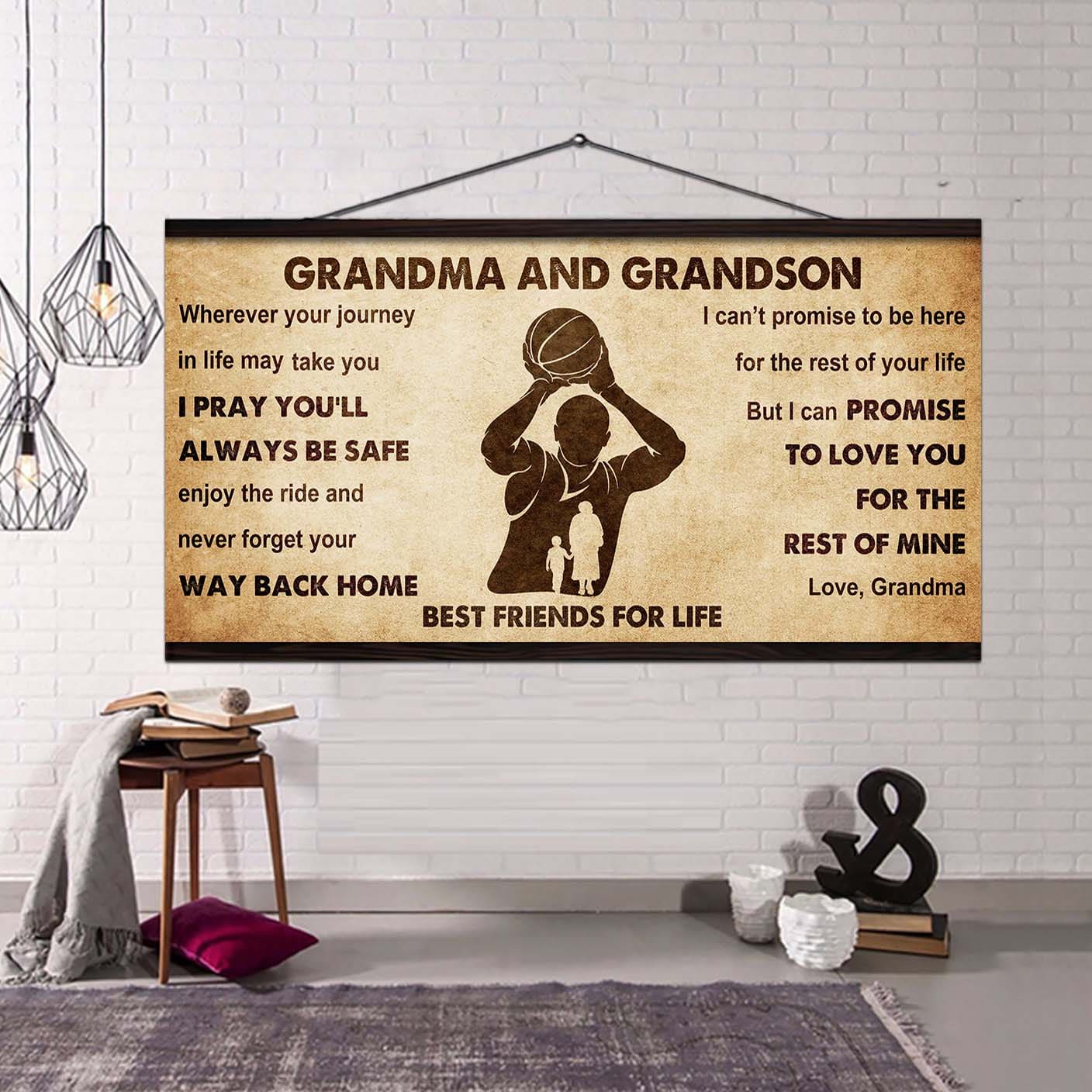 Personalized Grandma To Grandson Poster Canvas Father And Son Best Friends For Life - Message For Your Grandson Gifts For Him