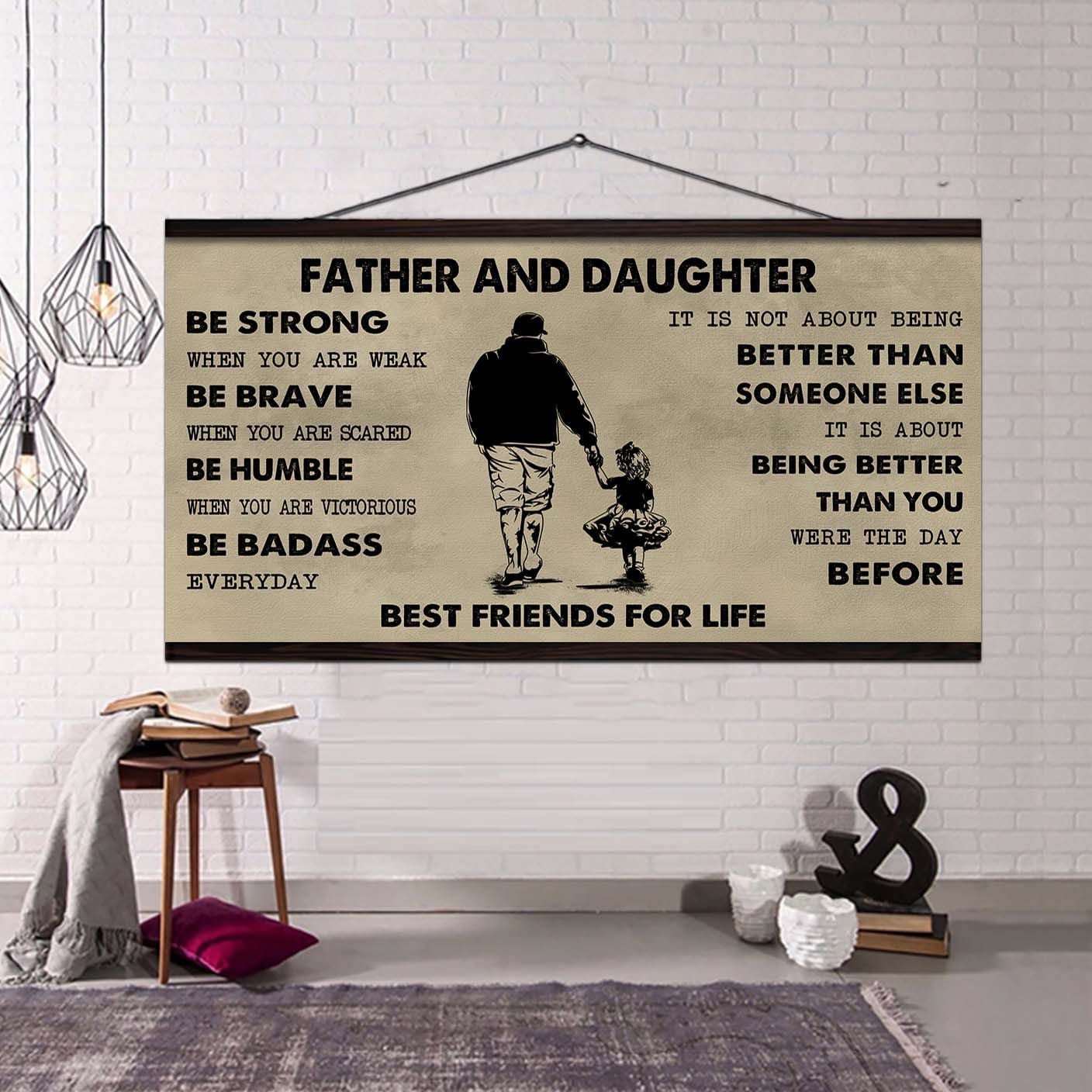 Samurai Father And Daughter Best Friends For Life - Be Strong When You Are Weak Poster Canvas Gift For Daughter From Father