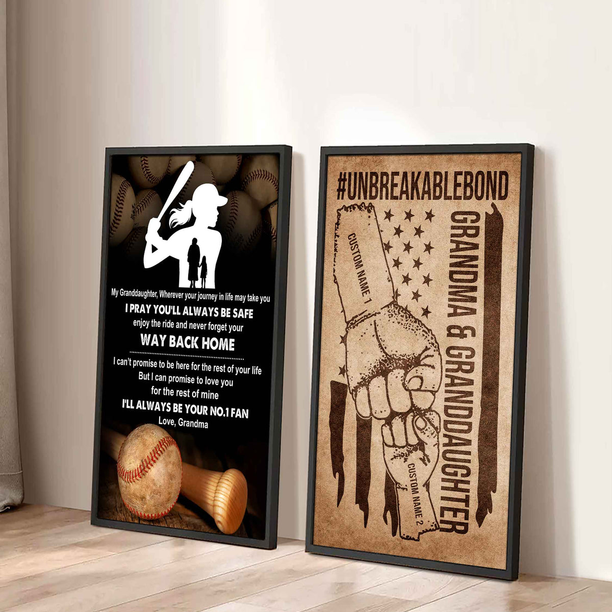 Grandma And Granddaughter UnBreakable Bond - 2 Piece Canvas Wall Art - Never Forget Your Way Back Home