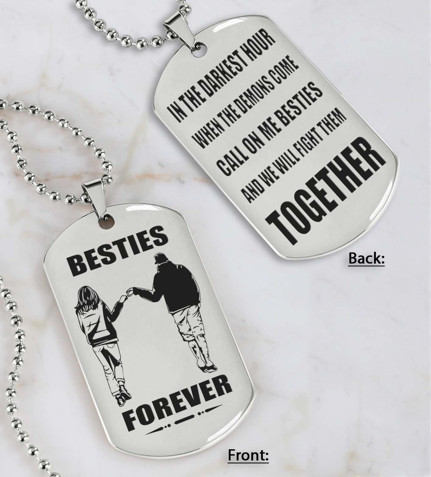 Biker Customizable engraved black dog tag double sided gift from brother, brother forever