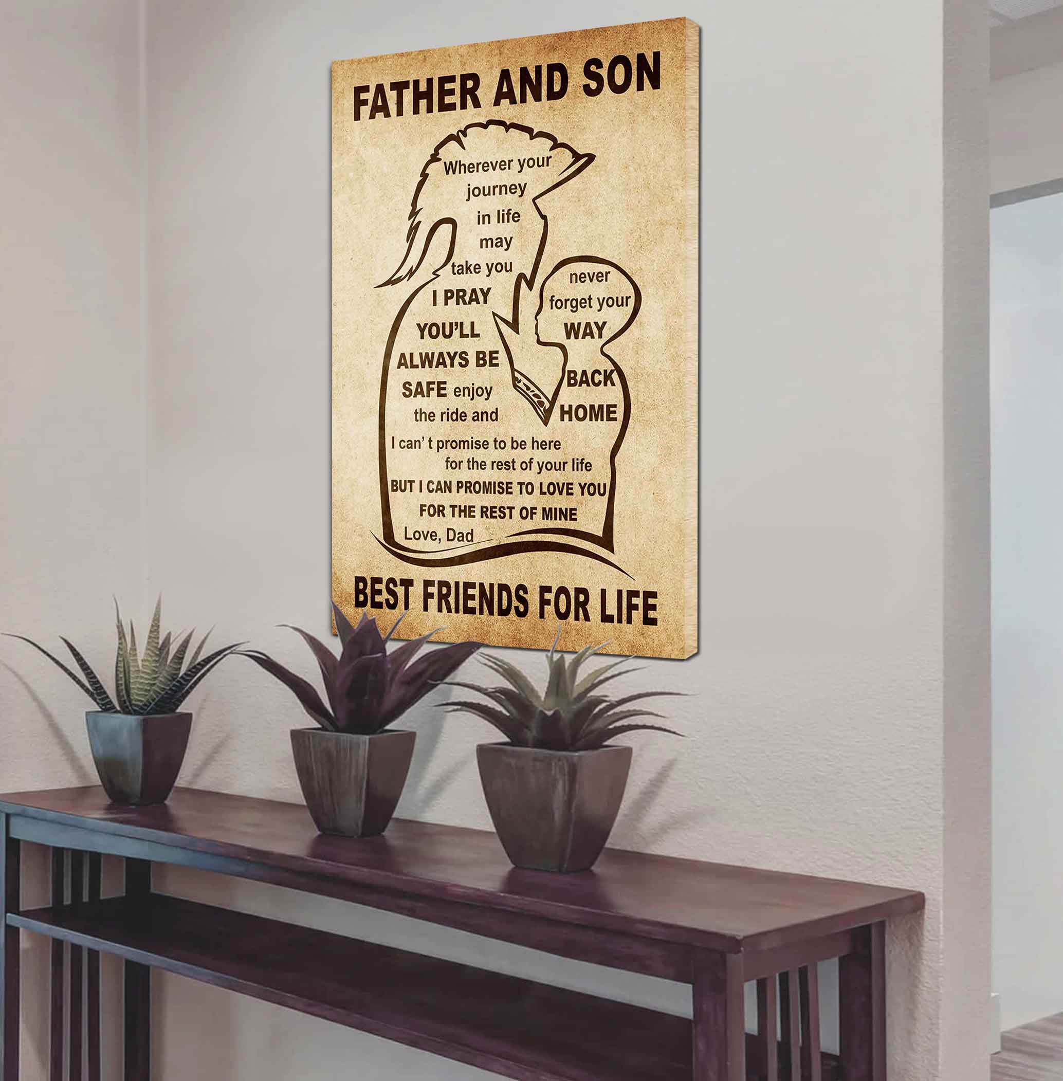 Personalized Family Poster Canvas Never Forget Your Way Back Home To My Son Gift From Dad Gift For Your Son