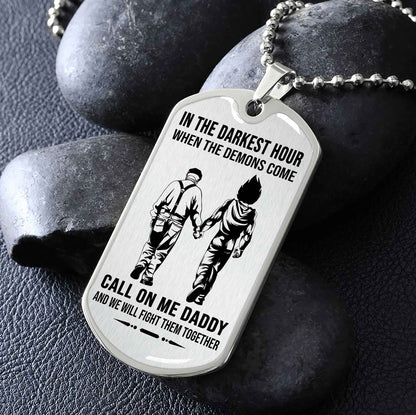 DRB PC Military Chain Silver Plated 18K Gold Plated Call On Me Daddy Gift For Your Dad