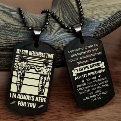Viking Personalized Double Sided Dog Tag My Son Remember That I Will Always Here Whisper Back I Am The Storm