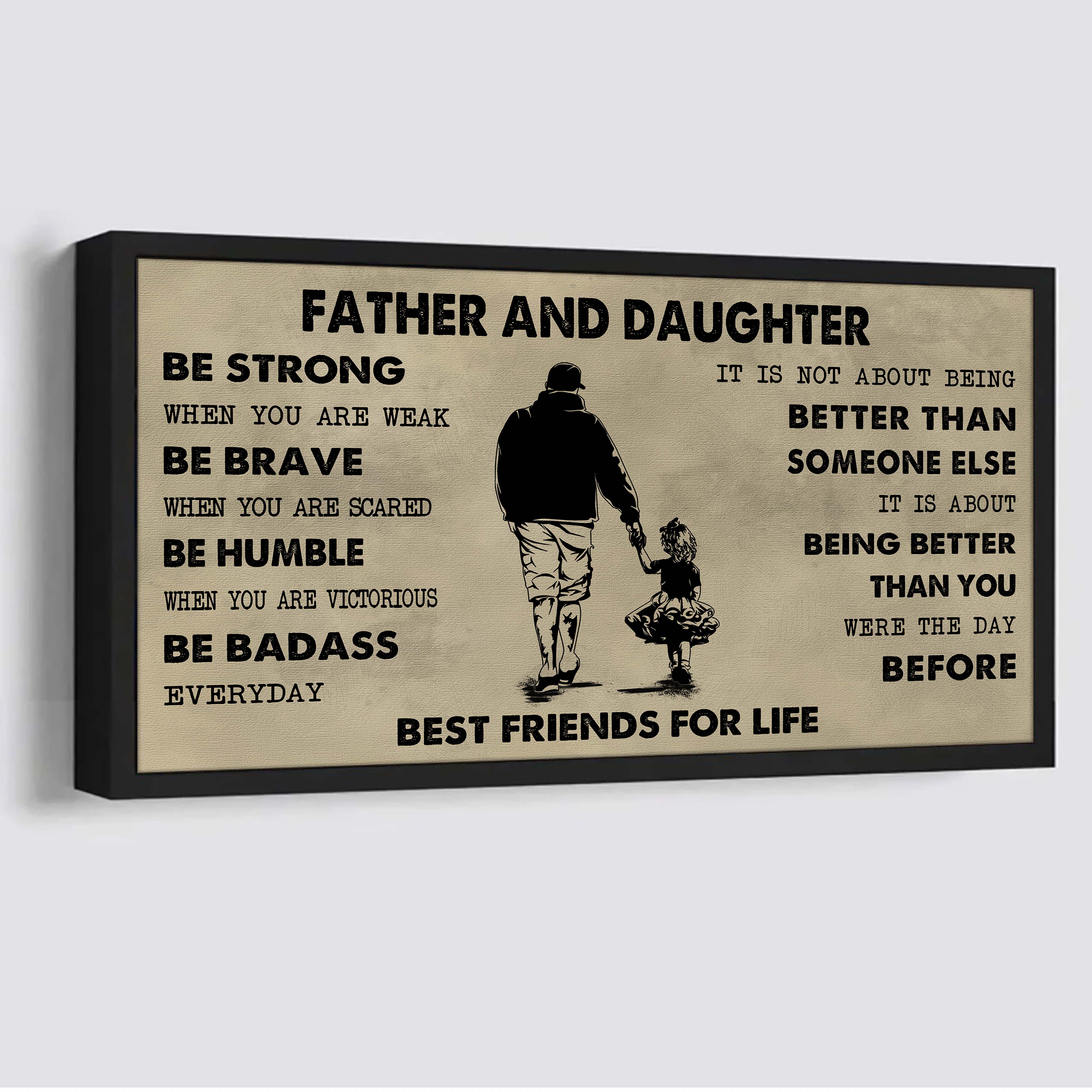 Sport-Family Father And Son Best Friends For Life - Be Strong When You Are Weak Poster Canvas Gift For Son From Father