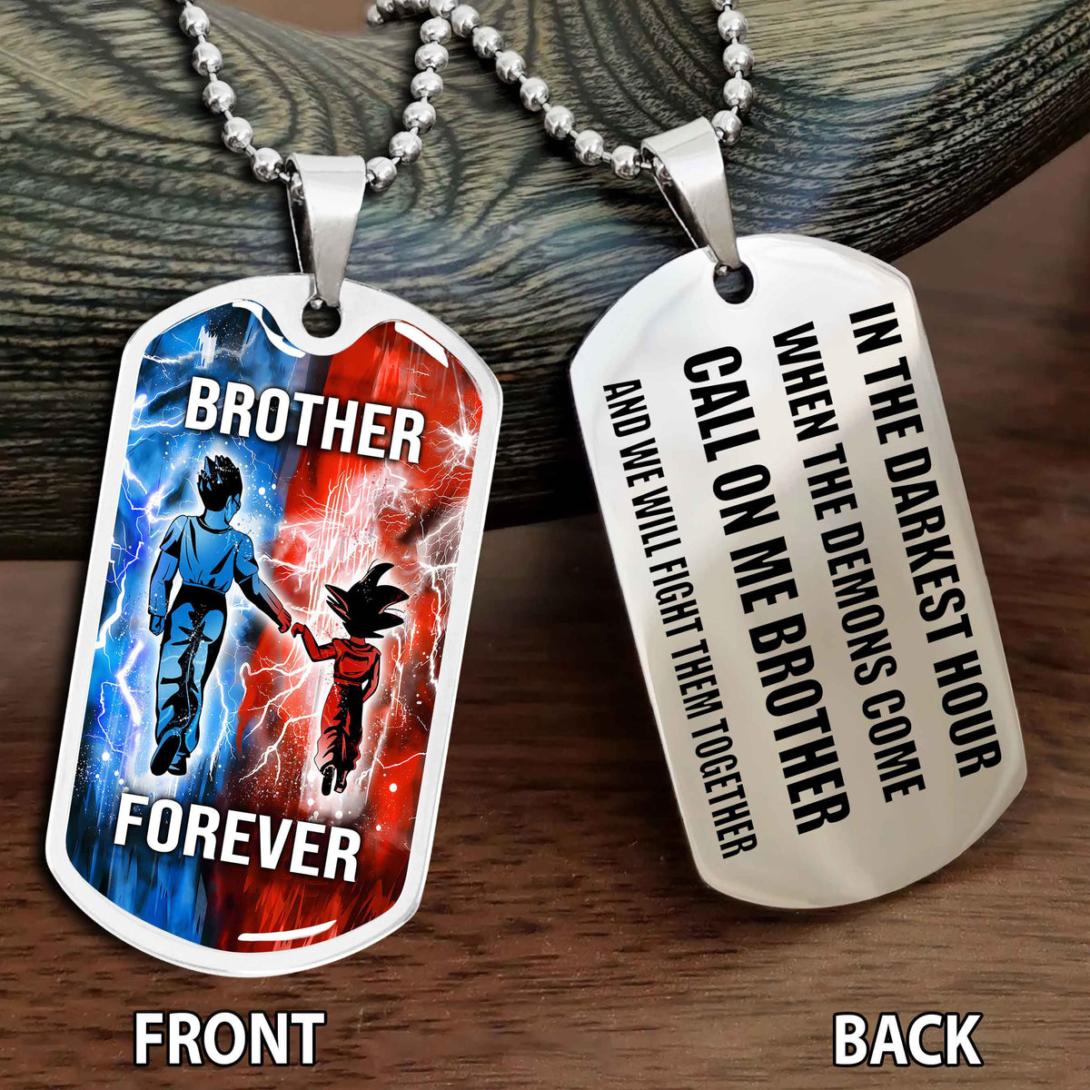 Personalized Double Side Graphic Dog Tag NAG Gift For Brother Call On Me Brother And We Will Fight Them Together