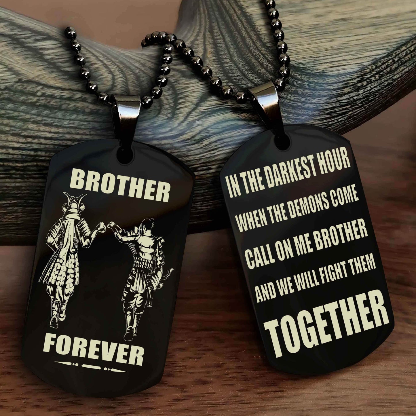 DRB Personalized Double Sided Dog Tag For My Brother - Call On Me Brother And We Will Fight Them Together Gift For Your Friend