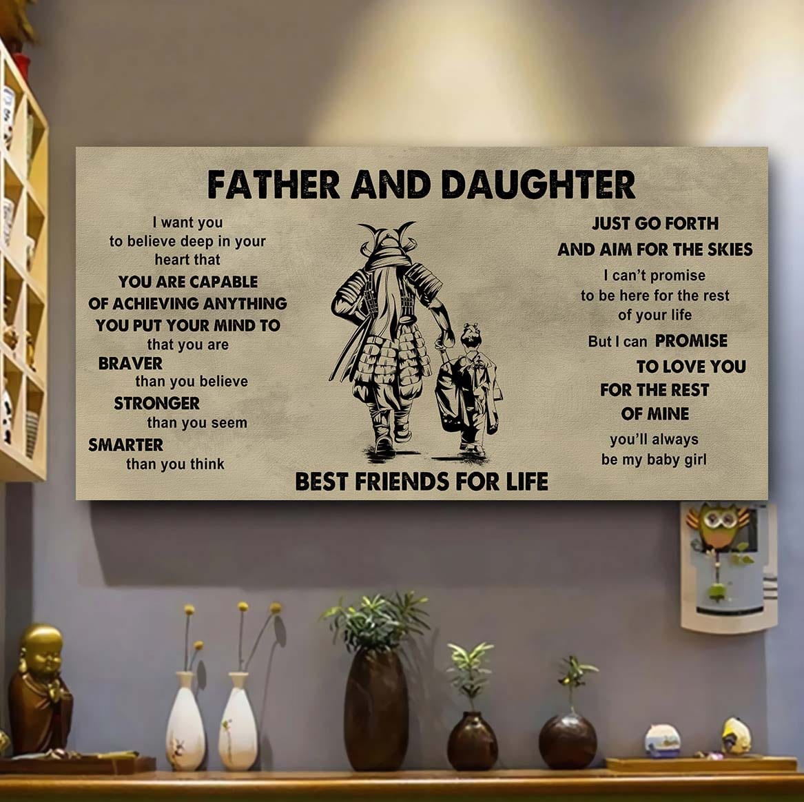 FAMILY-PHOTO UPLOAD Father And Daughter Best Friends For Life  - That You Are Braver Than You Believe Poster Canvas Gift For Daughter From Father