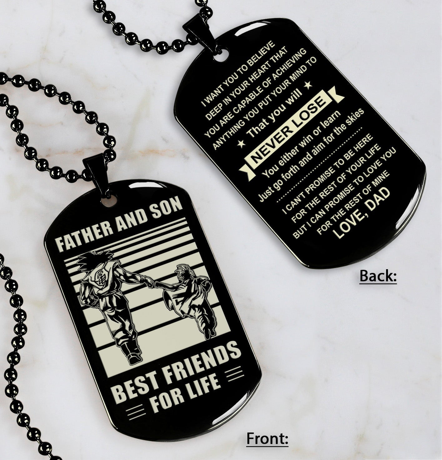 Call on me Son Dog Tag from Dad to Son