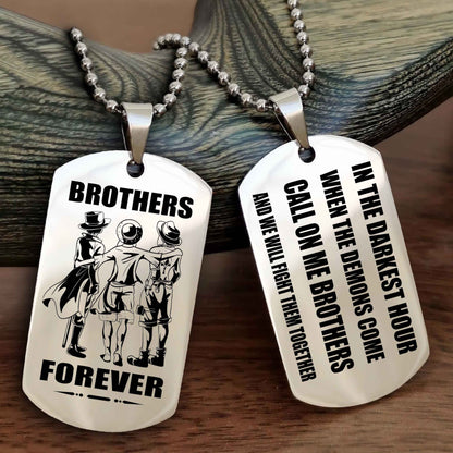 Viking Engraved Double Sided Dog Tag Call On Me Brother NAG Brothers Forever We Will Fight Them Together