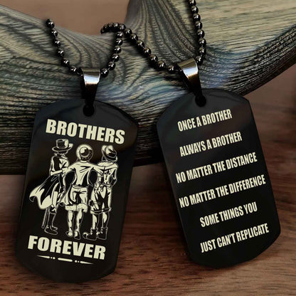 Cowboy Customizable engraved dog tag double sided gift from brother - Brother Forever Once A Brother Always A Brother