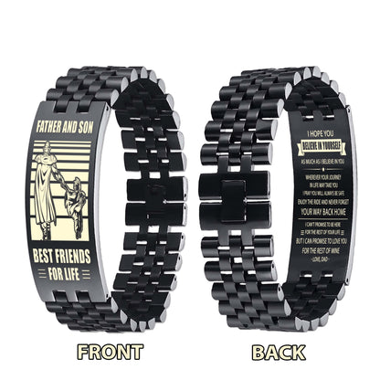 Samurai ANT Personalized Double Sided Bracelet Father And Son Best Friends For Life - Message on the back side