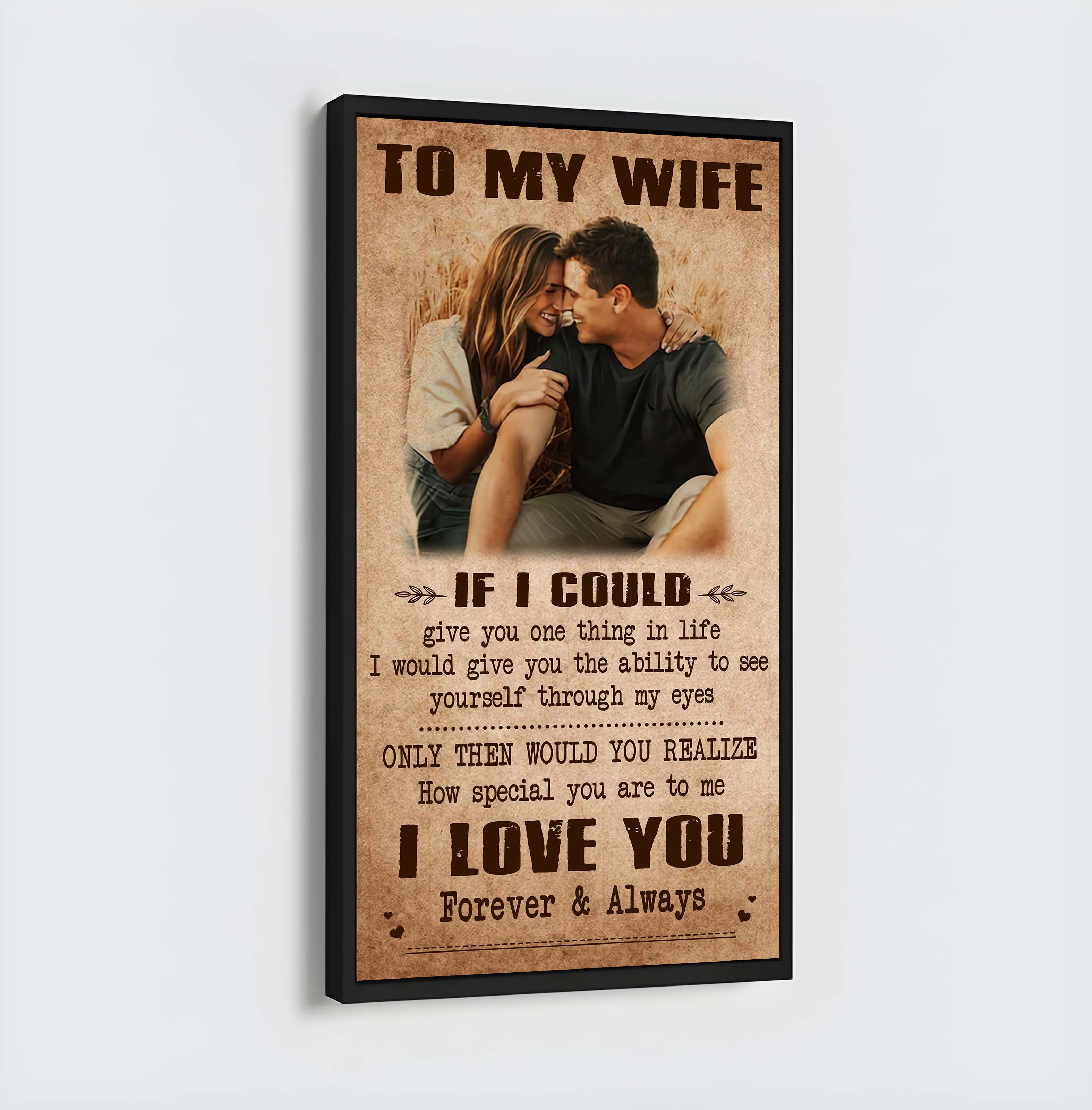 Custom image canvas-Husband to Wife- I wish I could turn back the clock